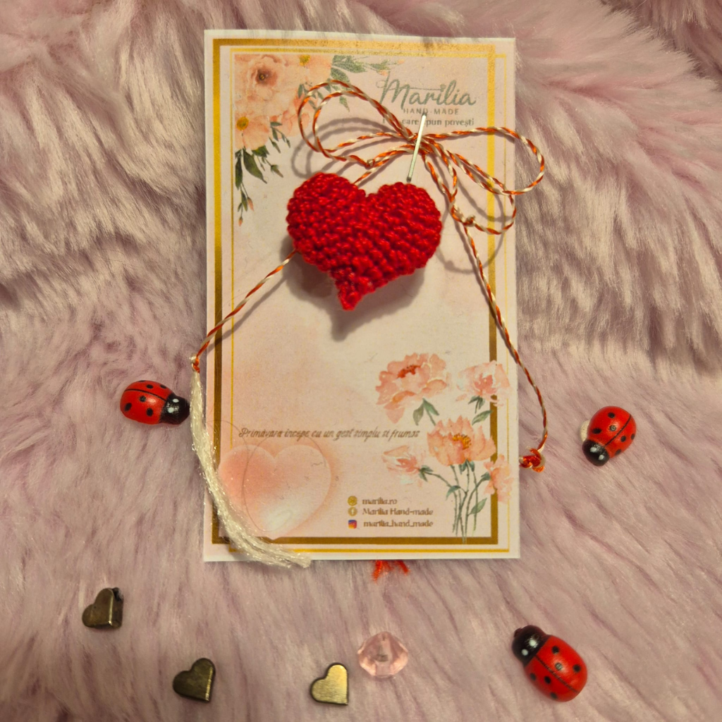 Inimioară croșetată roșie &nbsp;