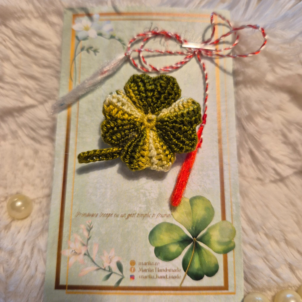 Trifoi cu patru foi verde pastel (3D)